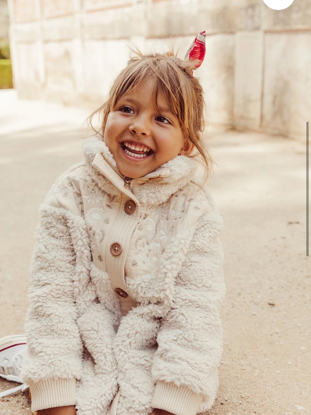 Louise misha Rosanna embroidered sherpa jacket with metallic threads 3Y